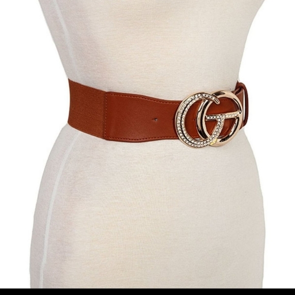 Rhinestone Pave Fashion Stretch Belt - Picture 3 of 9